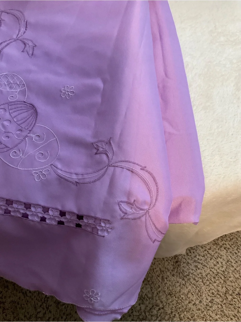 Lavender Embroidered Tablecloth - Brand Unspecified